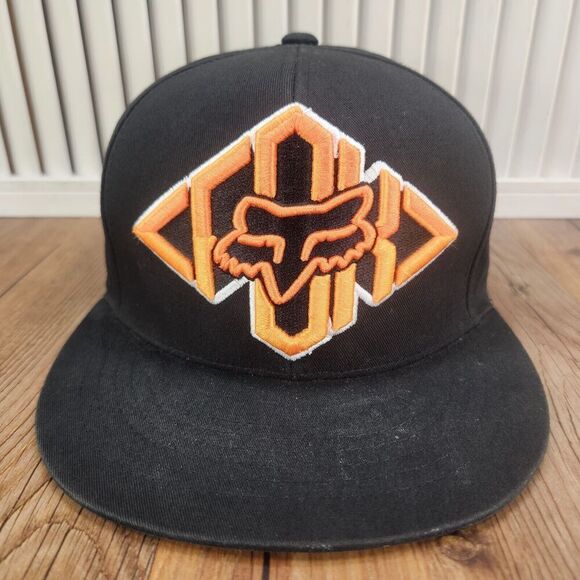 Fox Racing New Voyage Created to Destroy Snapback Hat Cap Black Orange 3D #09958 - Picture 2 of 12